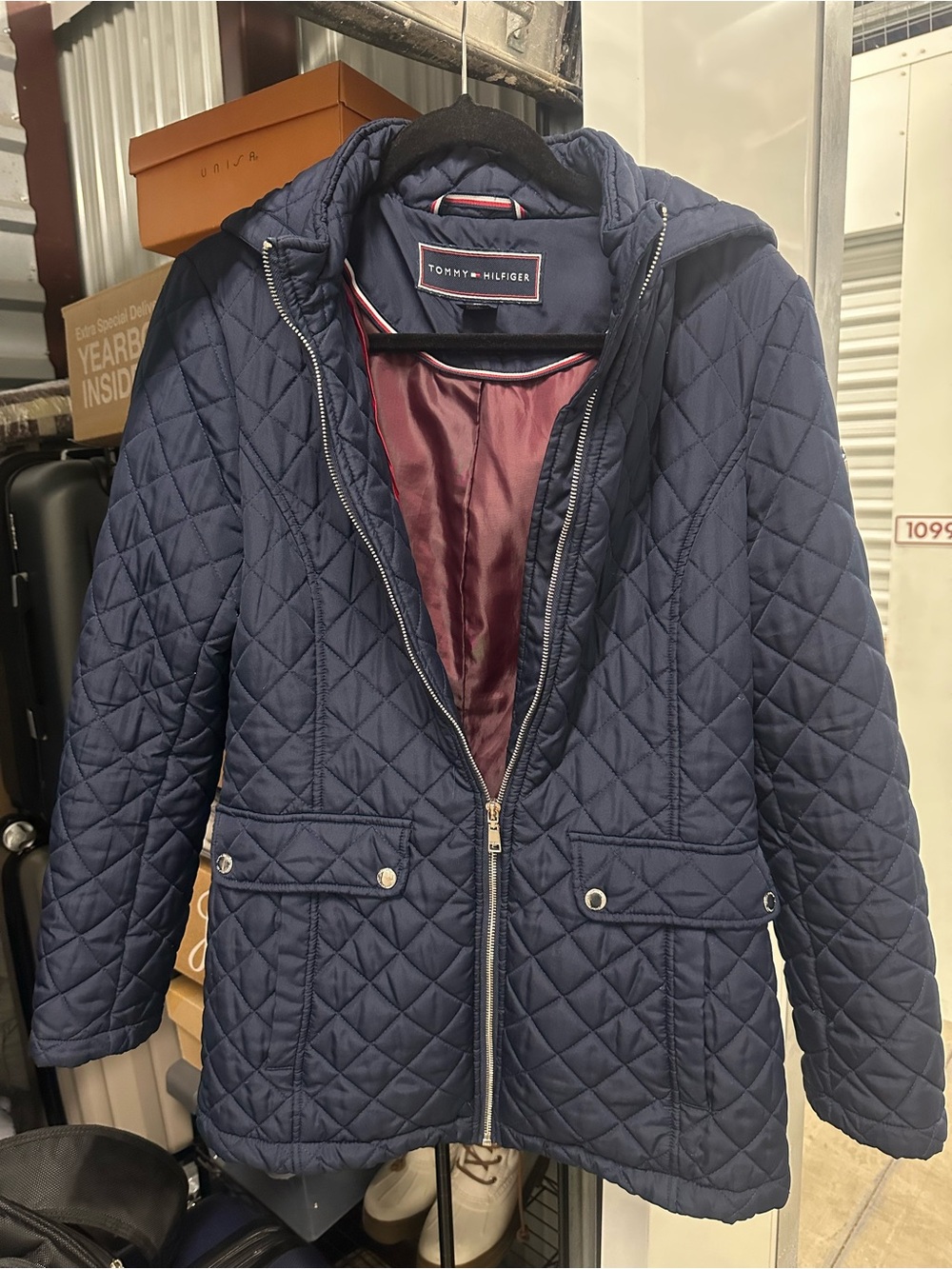 Tommy Hilfiger Quilted Navy Hooded Puffer Jacket